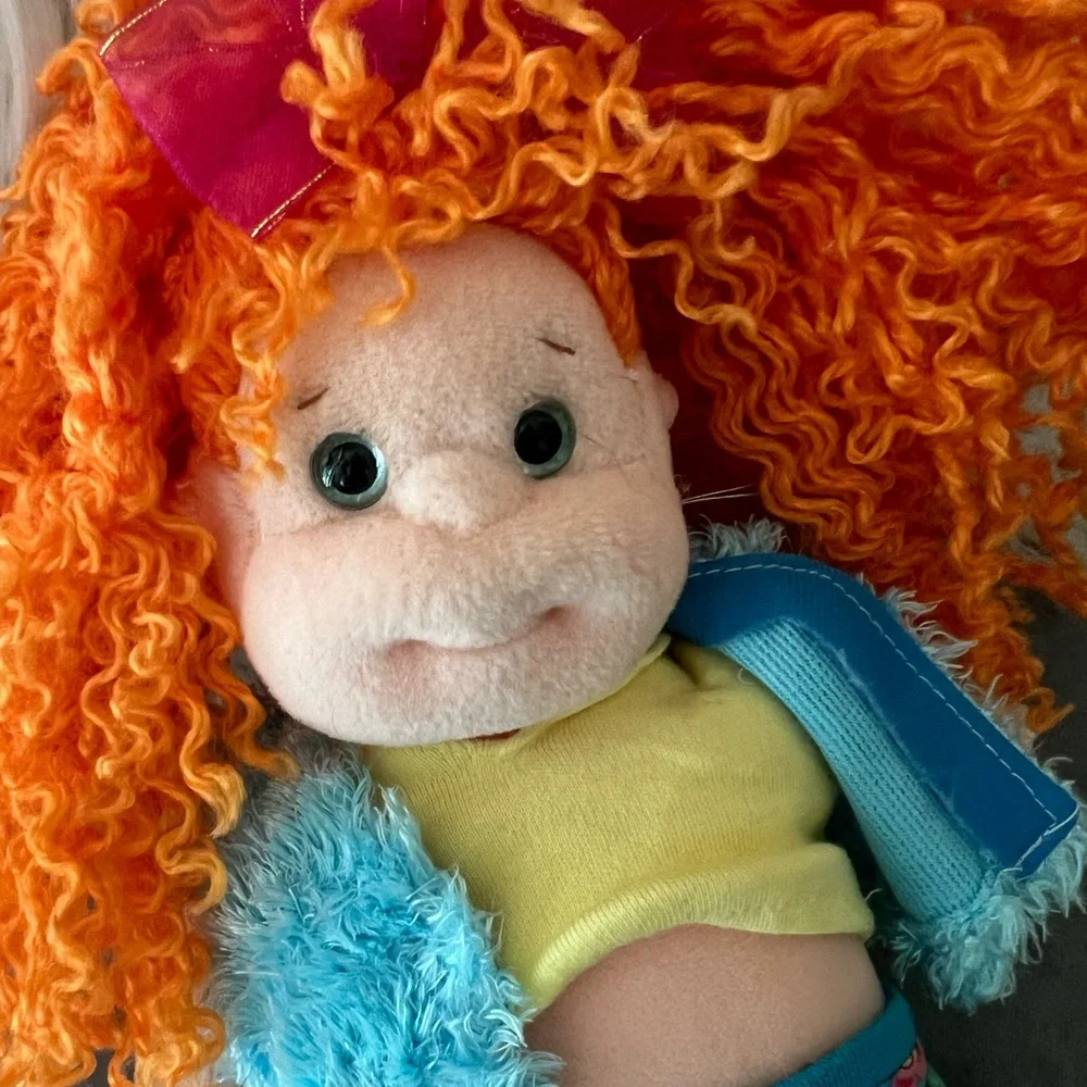 🌸⭐️☀️Ty Beanie Boppers Plush Doll with Orange Hair and Blue Vest
